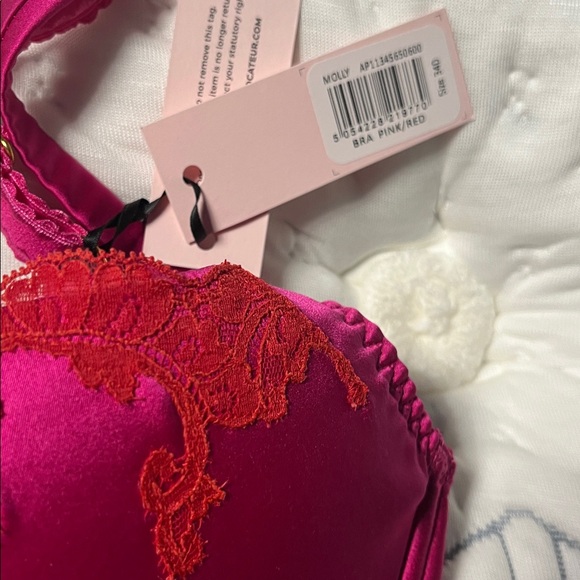 Agent Provocateur Molly pink and Red Lace Bra Set - Picture 5 of 8